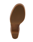 Bottom view of Women's L'Artiste Calle heeled slide sandal featuring durable rubber outsole for traction and stability.