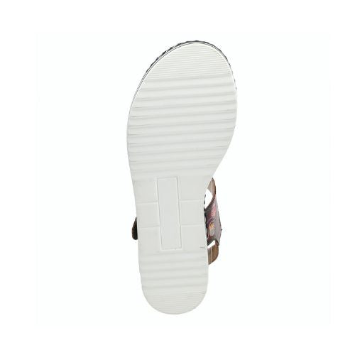 Outsole view of the women's L'Artiste Laga backstrap sandal showing white textured rubber sole for grip and durability.