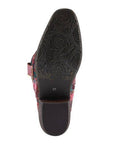 Outsole of L'Artiste Rodeoqueen Tal Boot featuring embossed floral tread pattern for grip and style in women's western boots.