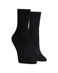 Women's Mcgregor Feel Good Cushion Crew Cotton Socks in solid black, designed with breathable cotton and crew length for everyday wear.