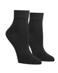Black Women's McGregor bamboo non-elastic ankle socks with a low-cut design and soft bamboo fabric for breathable comfort and stretch.