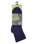 Packaged navy Women's McGregor bamboo non-elastic ankle socks with 'Feel Good' branding, highlighting soft, stretch bamboo material.