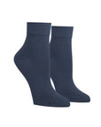 Navy Women's McGregor bamboo non-elastic ankle socks made from breathable bamboo fabric with a non-elastic cuff for gentle support.