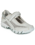 Women's Mephisto Niro Mary-Jane Sneaker in beige, designed with mesh panels and a secure strap for casual wear and long walking comfort.