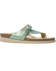 Women's Mephisto Helen Thong Footbed Sandal in mint green leather with Soft-Air tech and anatomical footbed for everyday comfort.