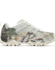 Hiking sneaker with a neutral abstract nature inspired pattern and treaded Vibram outsole.