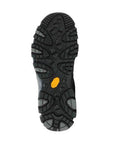 Outsole view of Women's Merrell Moab 3 WP Sneakers featuring Vibram traction lugs for superior grip on rugged and wet terrain.