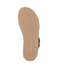 Tan outsole with line tread pattern and Remonte logo on heel.