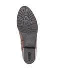 Outsole view of brown Women's Remonte D6882 boot, showing durable rubber sole with traction pattern for everyday wear.