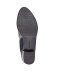 Bottom view of navy Women's Remonte R5172 Ankle Boot with flexible, shock-absorbing outsole and textured tread for enhanced grip.