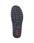 Bottom view of navy Women's Rieker 48951 Velcro Shoe, showing durable black sole with Rieker branding and anti-slip tread.