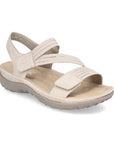 Women's Rieker 64870 Backstrap Sandal in beige with adjustable straps and cushioned sole for everyday comfort and support.