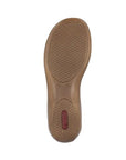 Bottom view of silver Rieker 659C7 sandal outsole with textured rubber grip for enhanced traction and durability.