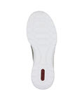 White light treaded outsole with red Rieker logo on heel.