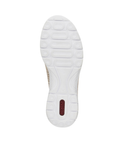 White light treaded outsole with red Rieker logo on heel.