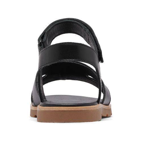 Rear view of Sorel Ella III Sandal for women featuring a secure backstrap and cushioned footbed for supportive wear.