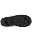 Bottom view of black Women's Sorel Winter Carnival Boot featuring non-slip rubber sole with deep tread for icy and snowy surfaces.