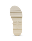 Light treaded off-white outsole with Sorel logo stamped in middle.