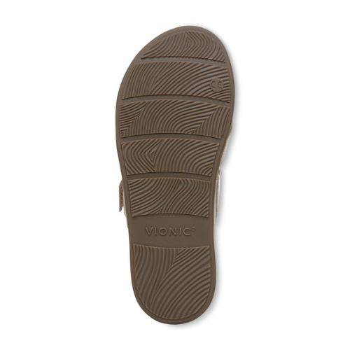 Bottom view of Carmela Toe Loop Sandal outsole with textured rubber grip for traction and durability, ideal for summer walking comfort.