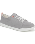 Women's Vionic Pismo Slip-On Supportive Shoes in light grey, crafted with a soybean-based outsole and biomechanical foot support for daily wear.