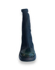 Front view of Women's Mjus Florentina heeled boot highlighting the square toe and smooth leather finish.