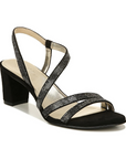 Women's Naturalizer Vanessa 2 Sling-Back Sandal in black with shimmering straps and block heel for elegant dress styling.