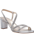 Women's Naturalizer Vanessa 2 Sling-Back Sandal in silver with sparkly straps and block heel, perfect for evening wear.