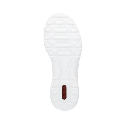 Outsole view of Women's Rieker L3294 Slip-On Sneaker highlighting the textured grip pattern and lightweight construction.
