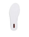 White light treaded outsole with red Rieker logo on heel.