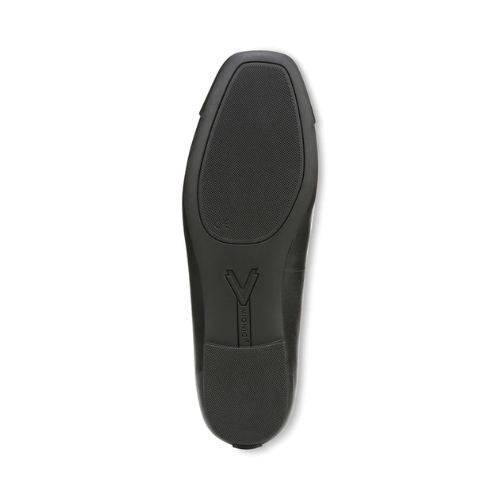 Outsole view of Women's Vionic Klara Ballerina Flat featuring durable rubber sole with traction and Vionic logo for stability and grip.