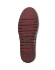 Burgundy outsole with light tread and Vionic logo at heel.