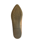 Brown outsole with crisscrossing light tread pattern.