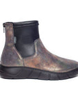 Women's Cloud Deja Ankle Boot in premium metallic leather with cushioned insole and side zipper, ideal for fall fashion and everyday wear.