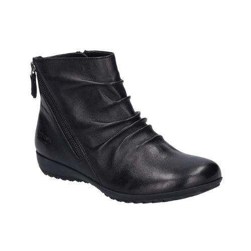 Women's Josef Seibel Naly 61 leather ankle boot in black.