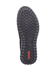 Outsole of Women's Rieker 59071 Slip-On Shoe featuring textured grip pattern and durable waterproof sole for all-day comfort.