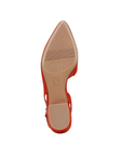 Beige outsole with light tread and Naturalizer logo stamped in middle by low block heel.