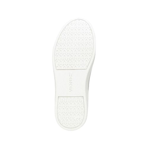 Bottom view of white Winny Sneaker - Leather Lace-Up. Rubber outsole provides grip and long-lasting wear.