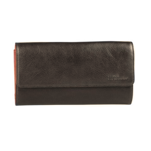 Dark Brown tri-fold leather wallet