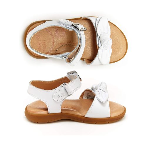 Top and side view of Stride Rite Toddler Whitney Sandal showing adjustable ankle strap and cushioned footbed for toddlers.