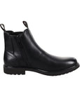 Profile view of the Devlan Chelsea boot. Featuring a black inside zipper.