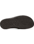 Bottom view of Clarks Wesley Sun men's sandal showing durable black rubber outsole with zigzag tread for superior traction.