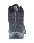 Rear view of the men's Merrell Akita Mid WP Thermo Boot highlighting reflective heel detail and cushioned ankle support.