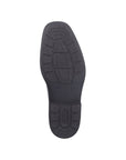 Outsole view of the Rieker B0011 men's dress boot featuring a flexible, textured rubber sole for traction and comfort.