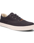 Men's Taos Ballentine casual sneaker in black with white sole, featuring lace-up closure and minimalist design for everyday comfort and style.