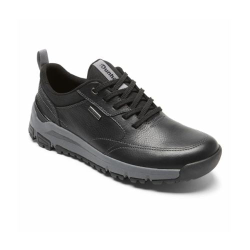 Men's Dunham Glastonbury Ubal II Sneaker in black leather with waterproof design and rugged sole for all-day comfort and durability.