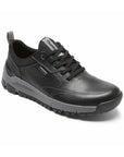 Men's Dunham Glastonbury Ubal II Sneaker in black leather with waterproof design and rugged sole for all-day comfort and durability.