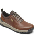 Men's Dunham Glastonbury Ubal II Sneaker in brown with beige sole, waterproof leather upper and rugged outdoor-ready design.
