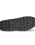 Black treaded outsole with Ecco Logo in middle.