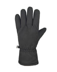 Polyester gloves with cinching at cuff and buckle on side.
