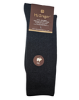 Men's McGregor Wool Rib Crew Socks in dark grey, made from moisture-wicking Merino wool for comfort and durability. Ideal for everyday wear.